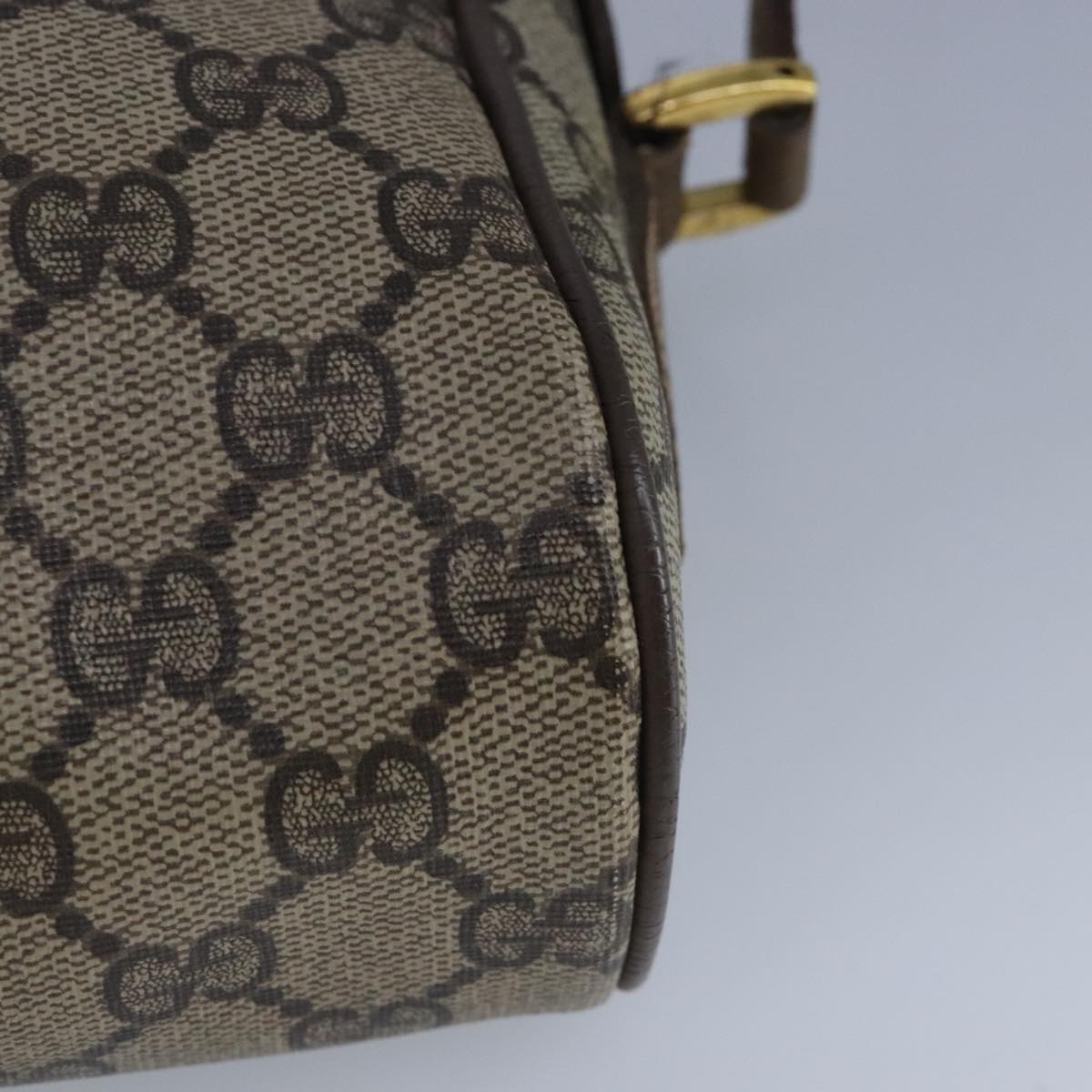 GUCCI GG Supreme Web Sherry Line Shoulder Bag PVC Beige Red 56 02 087 98466