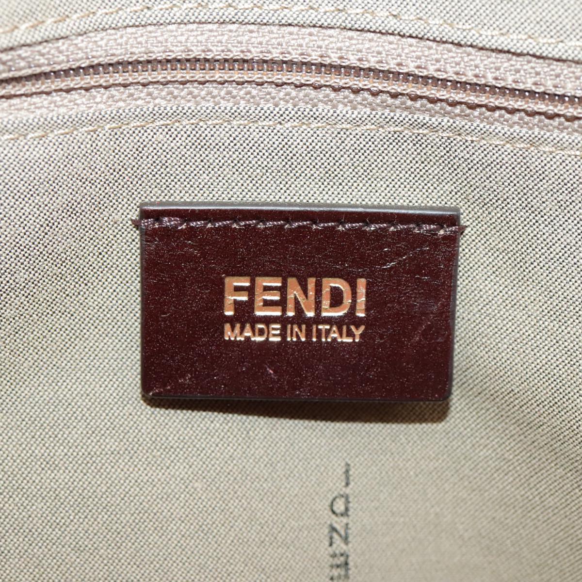 FENDI Zucca Canvas Tote Bag White Red 98476