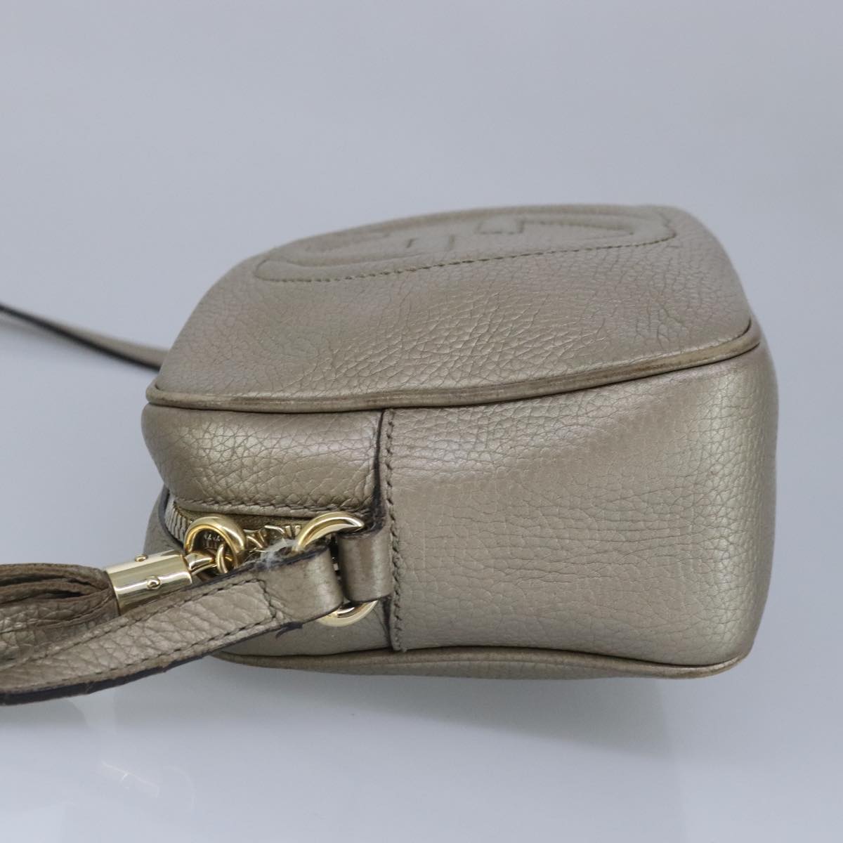 GUCCI Soho Shoulder Bag Leather Beige Gold 808364 98480