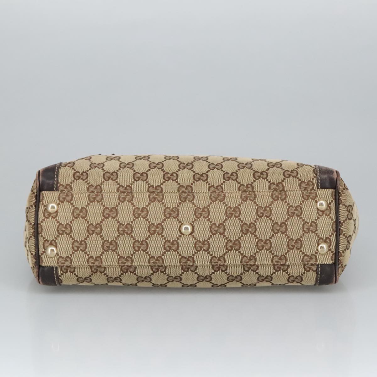 GUCCI GG Canvas Hand Bag Beige Gold 190247 98513