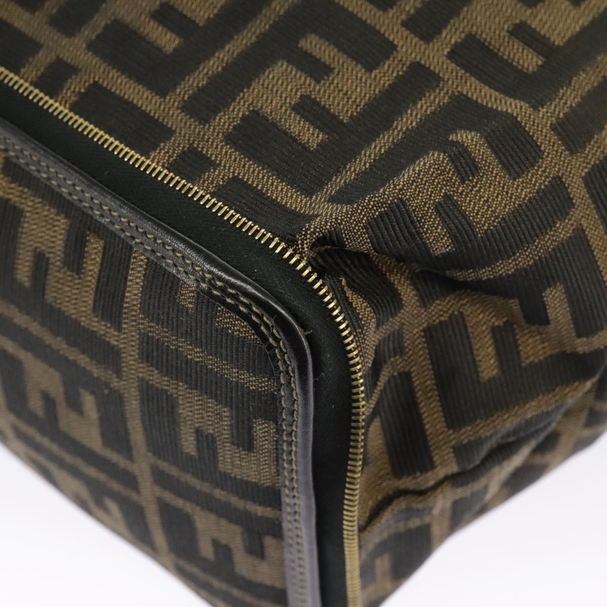FENDI Zucca Canvas Tote Bag Brown Black gold 98581