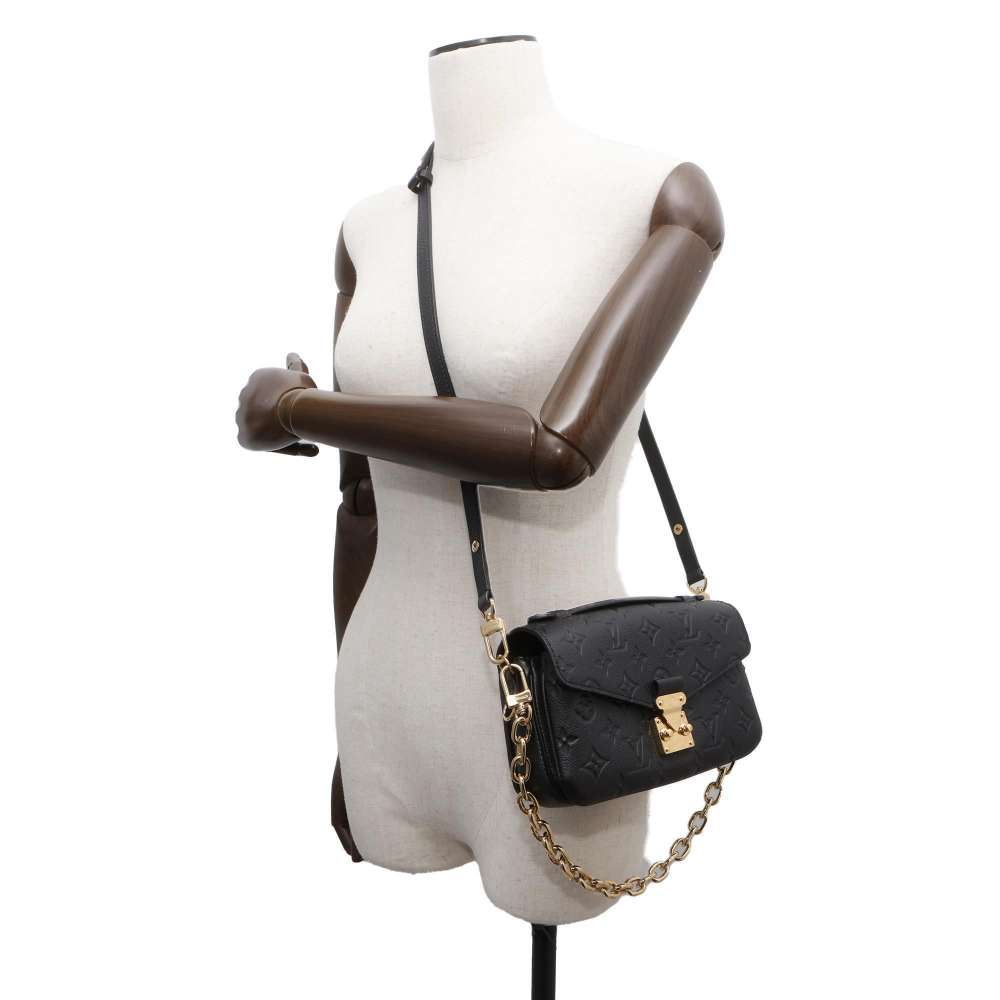 LOUIS VUITTON Pochette Metis EW Noir M46595 Monogram Empreinte Leather