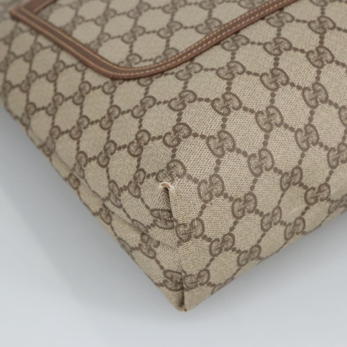 GUCCI GG Supreme Web Sherry Line Tote Bag PVC Beige Gold 002 123 6487 98704