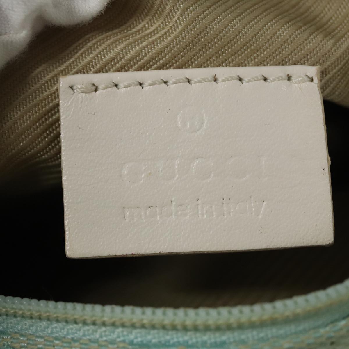 GUCCI GG Canvas Hand Bag Light Blue Gold 039 1147 98726