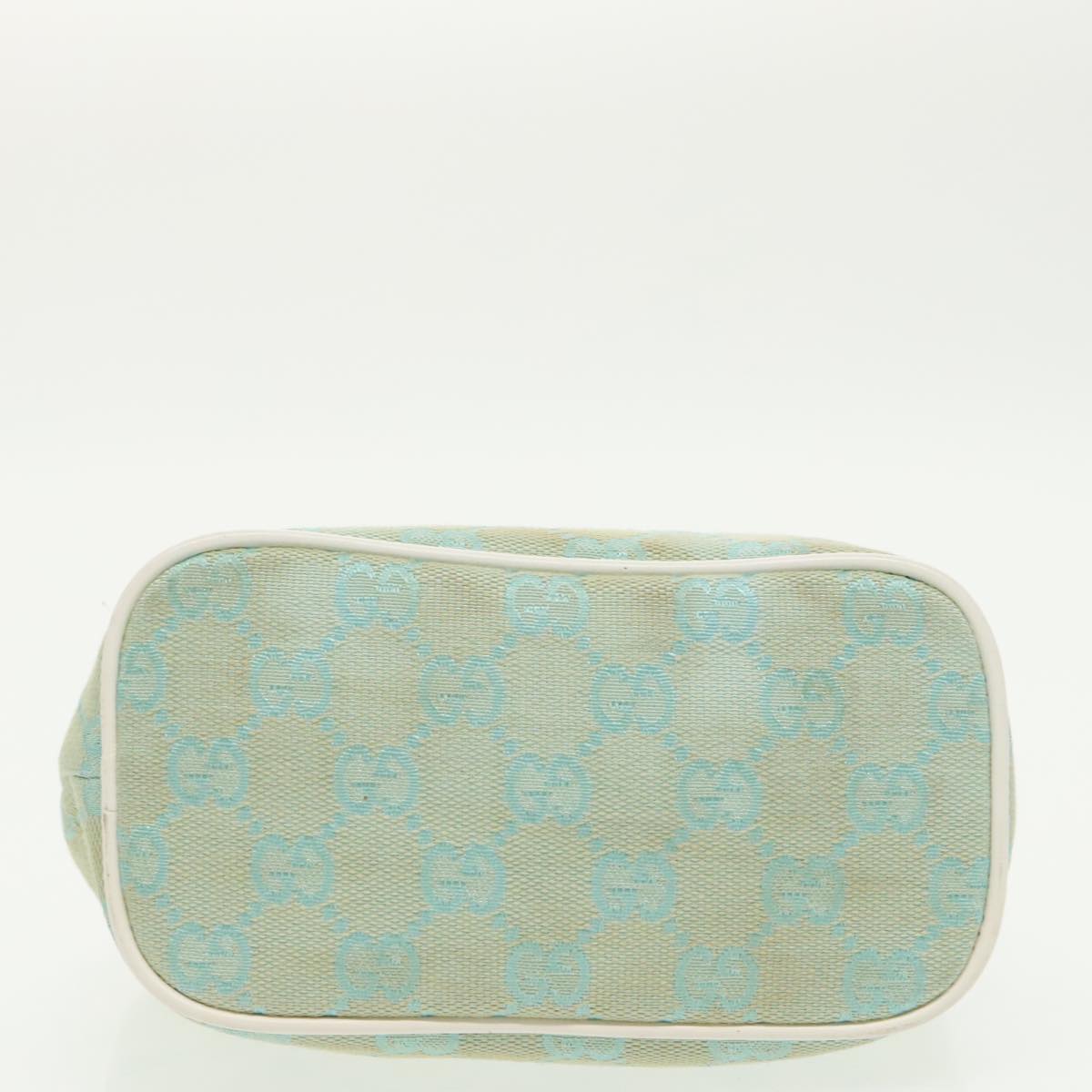GUCCI GG Canvas Hand Bag Light Blue Gold 039 1147 98726