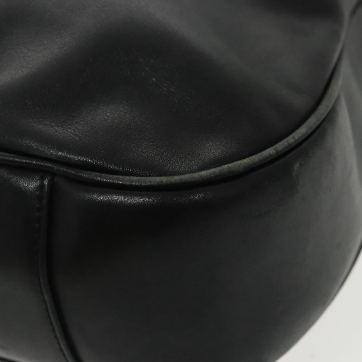 GUCCI Bamboo Hand Bag Leather 2way Black Gold 001 1577 98735