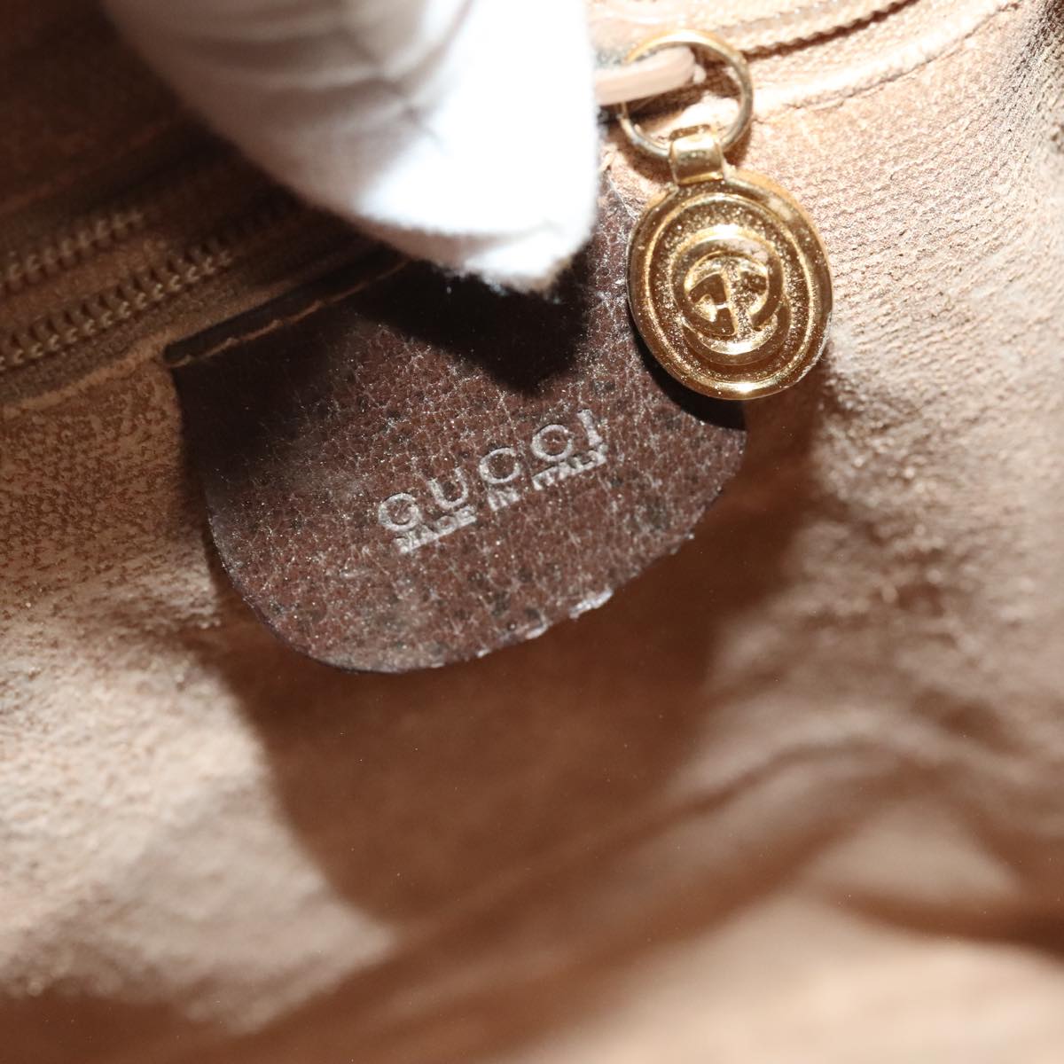 GUCCI GG Supreme Shoulder Bag PVC Beige Gold 001 115 98766