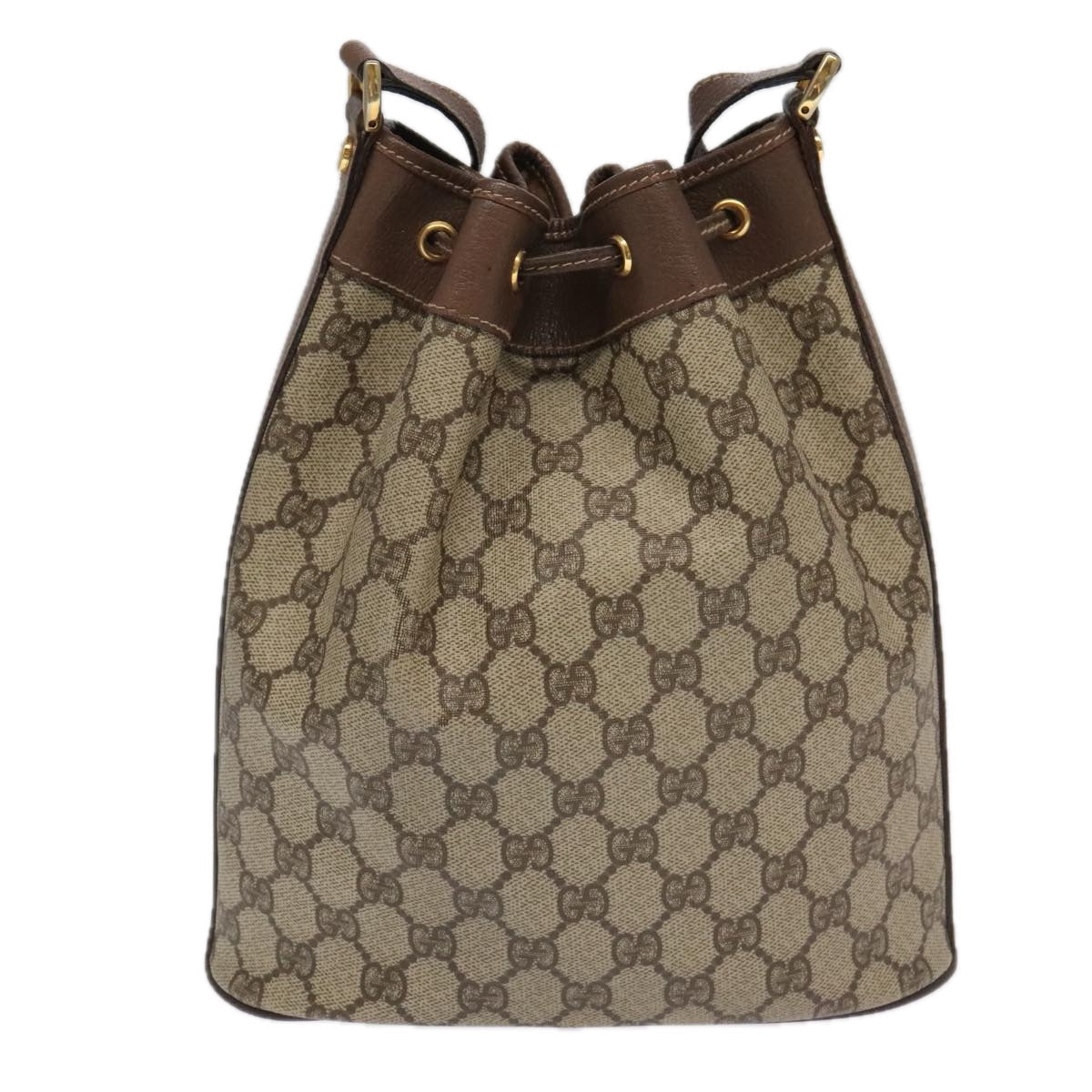 GUCCI GG Supreme Shoulder Bag PVC Beige Gold 001 115 98766