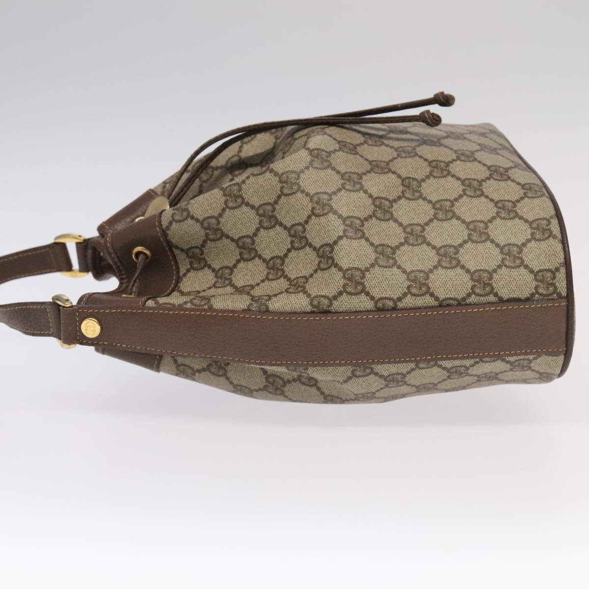 GUCCI GG Supreme Shoulder Bag PVC Beige Gold 001 115 98766