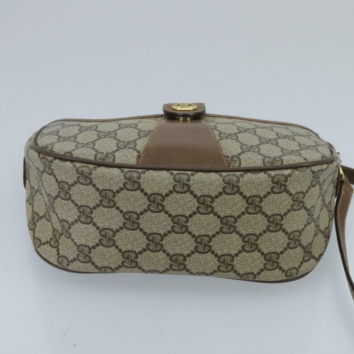 GUCCI GG Supreme Web Sherry Line Shoulder Bag PVC Beige Green Red 98777