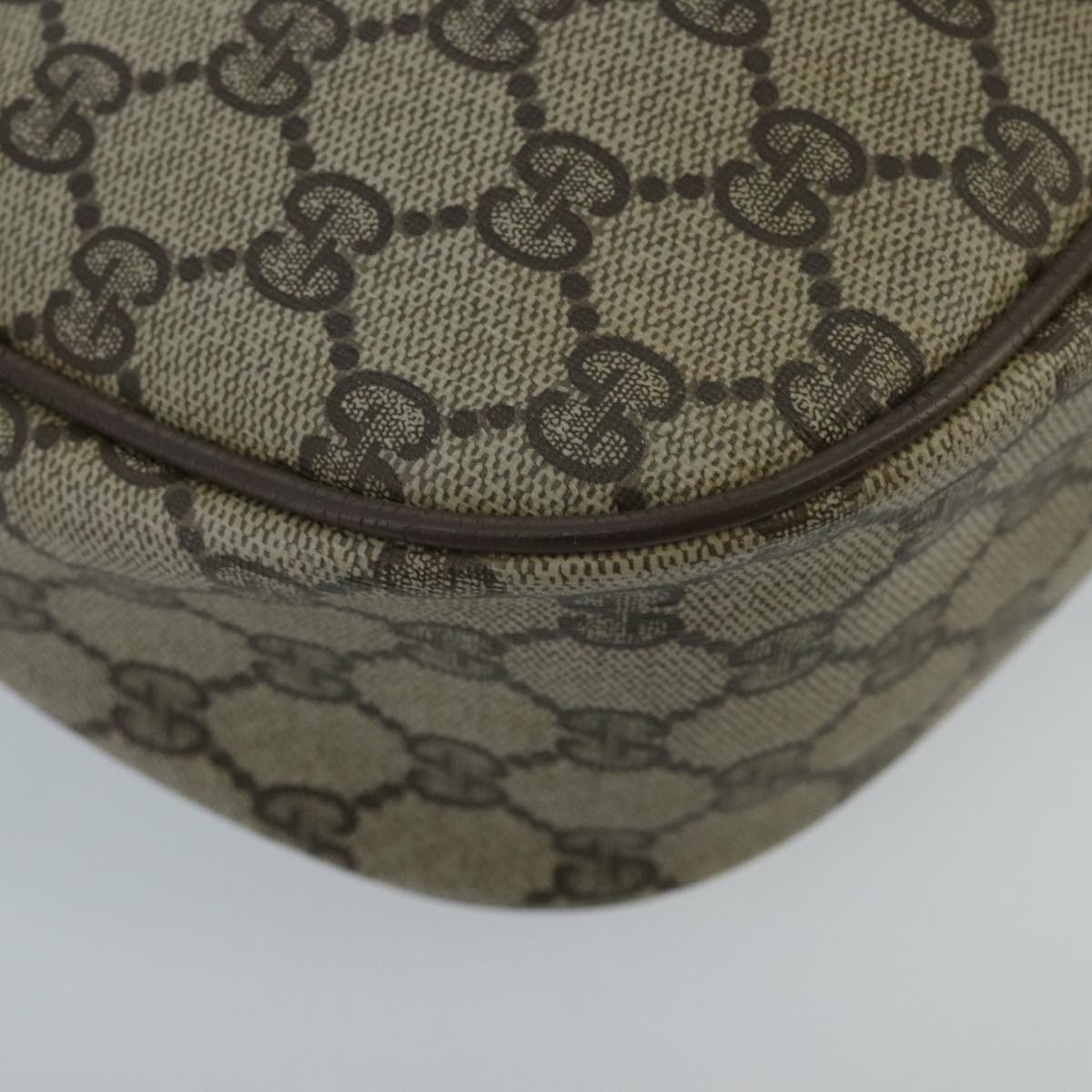 GUCCI GG Supreme Web Sherry Line Shoulder Bag PVC Beige Green Red 98777