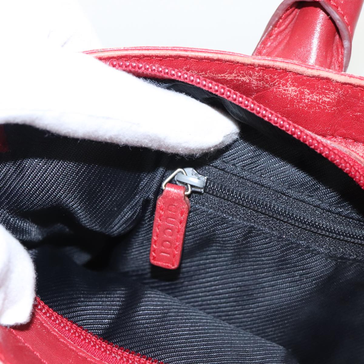 GUCCI GG Canvas Tote Bag Beige Silver Red 33890 98790