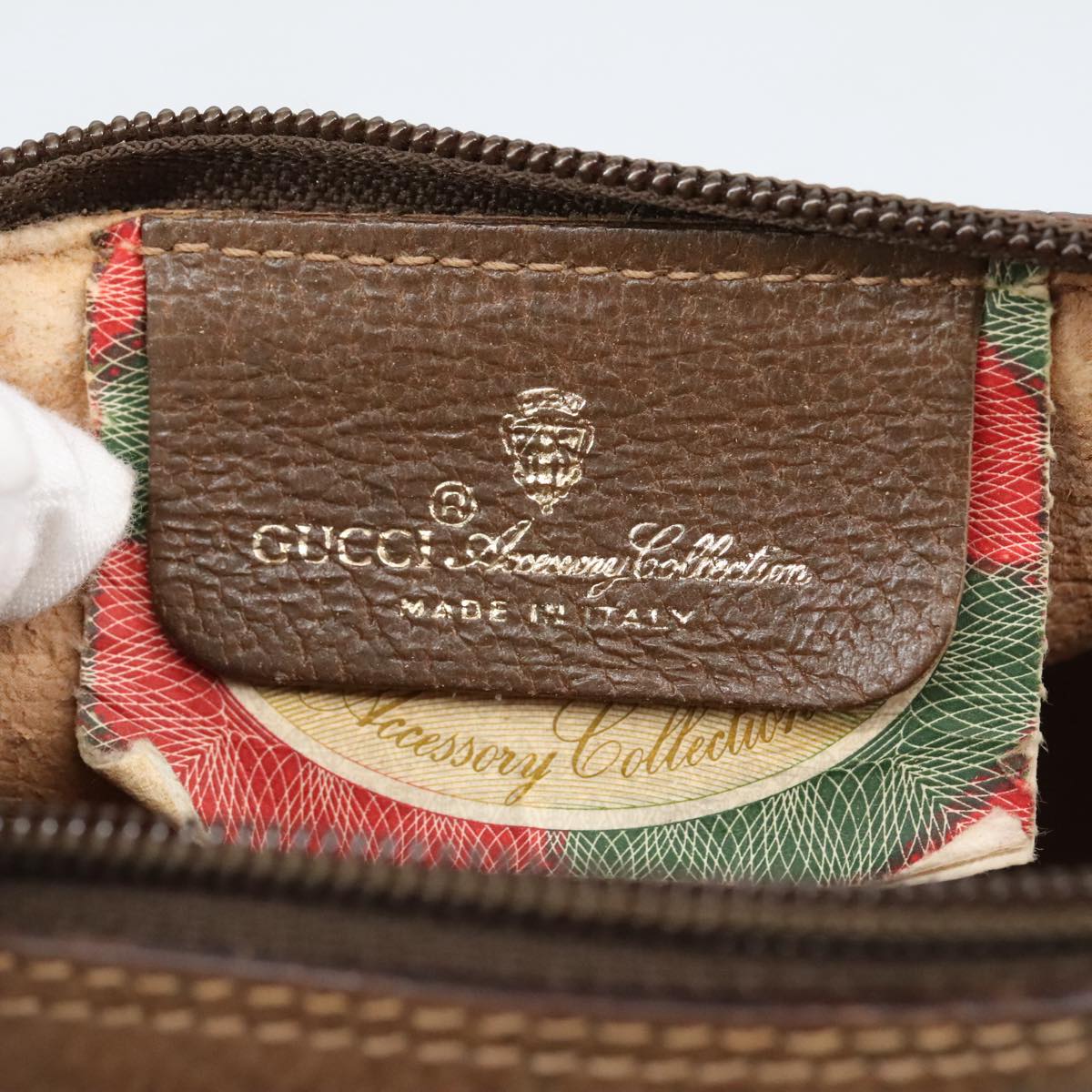 GUCCI GG Supreme Web Sherry Line Shoulder Bag PVC Beige 89 02 018 98792