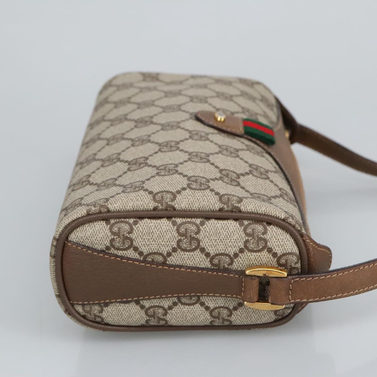 GUCCI GG Supreme Web Sherry Line Shoulder Bag PVC Beige 89 02 018 98792