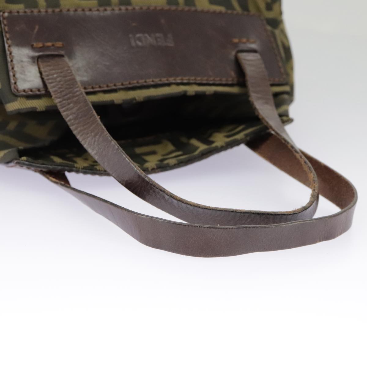 FENDI Zucca Canvas Hand Bag Brown Black 98827