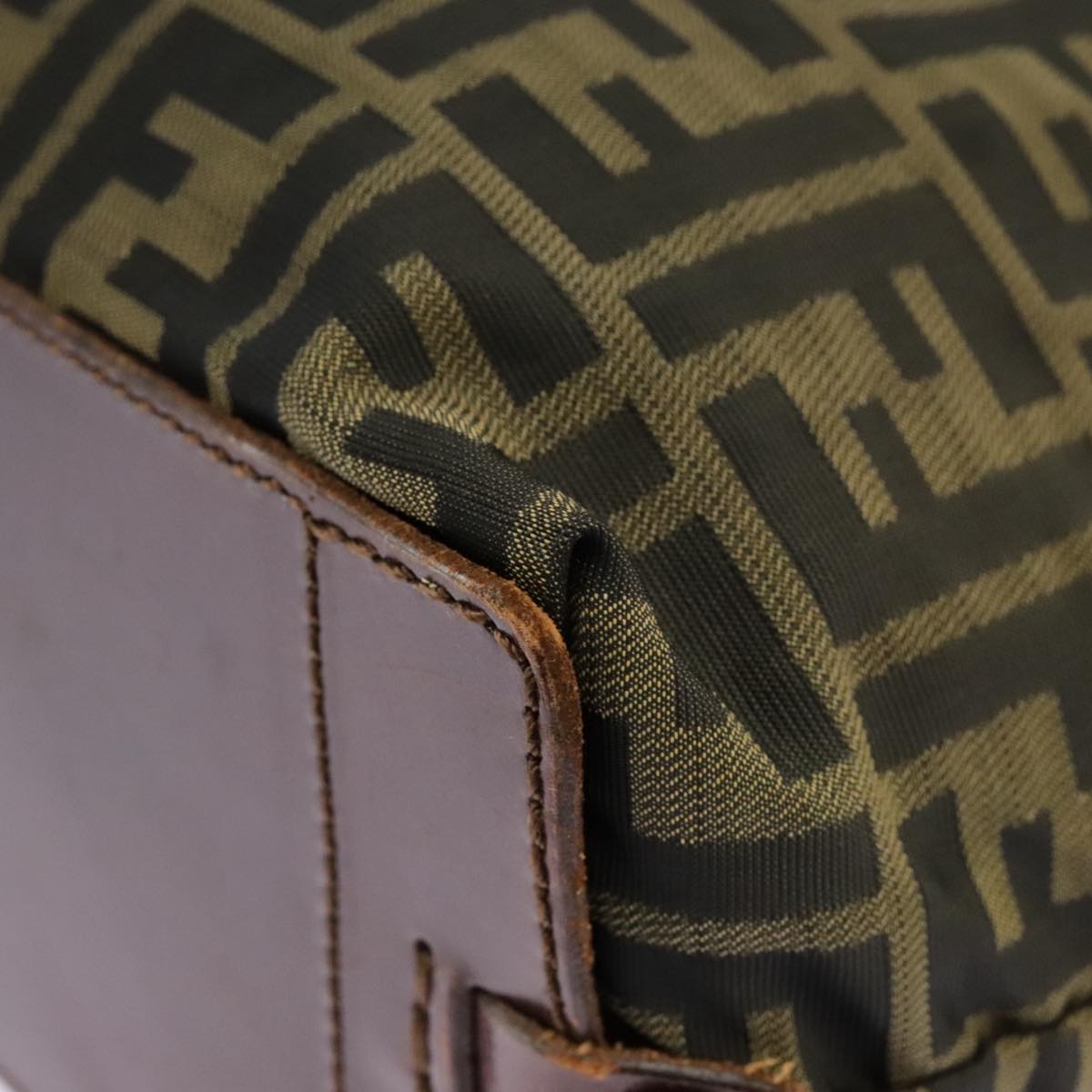 FENDI Zucca Canvas Tote Bag Brown Black 98835