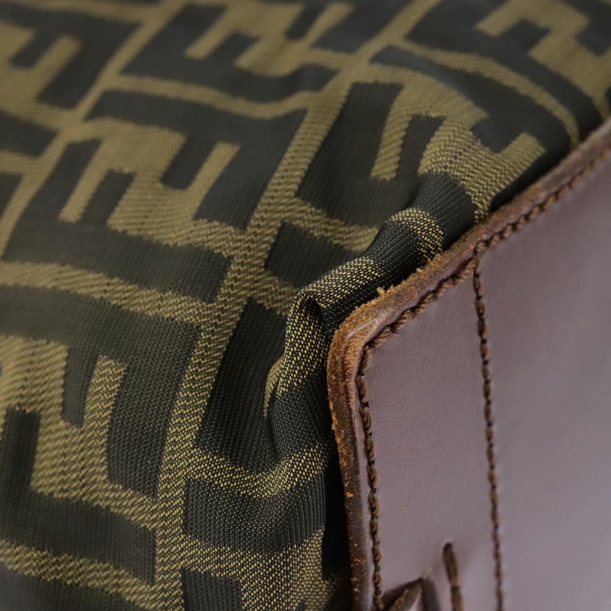 FENDI Zucca Canvas Tote Bag Brown Black 98835