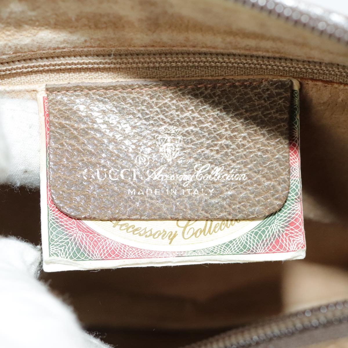 GUCCI GG Supreme Web Sherry Line Shoulder Bag PVC Beige 89 02 032 98837