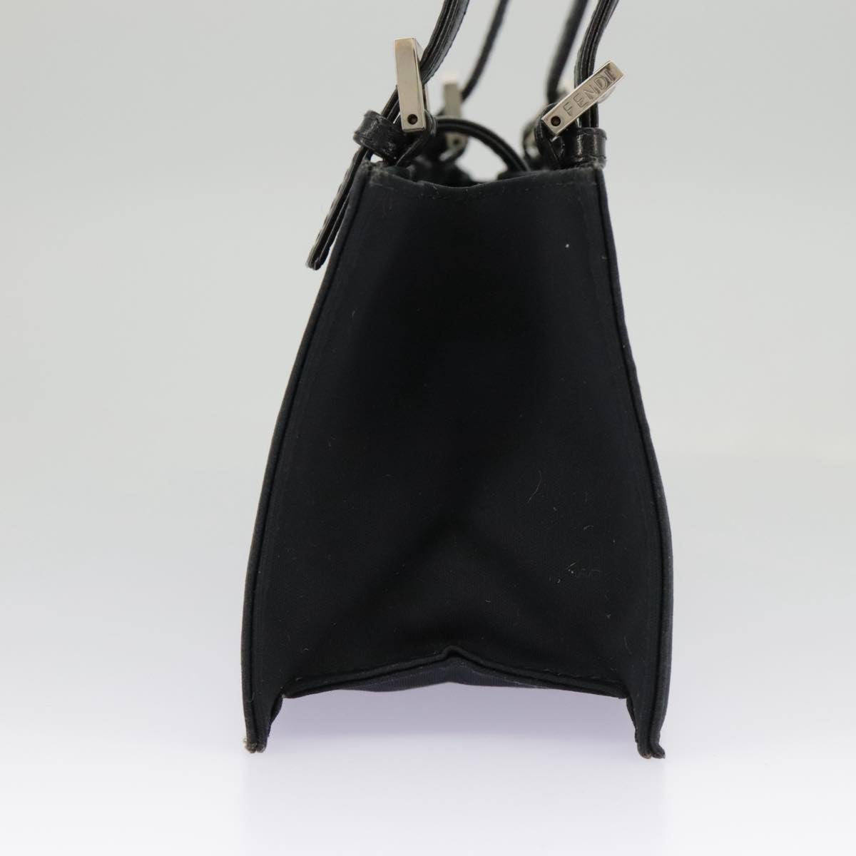 FENDI Mamma Baguette Shoulder Bag Nylon Black Silver 98843