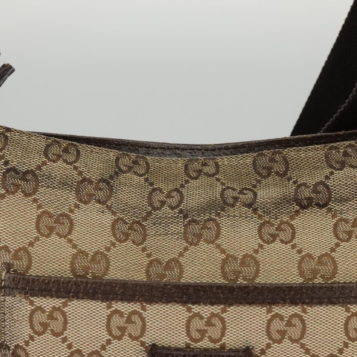 GUCCI GG Canvas Shoulder Bag Beige 122793 98853