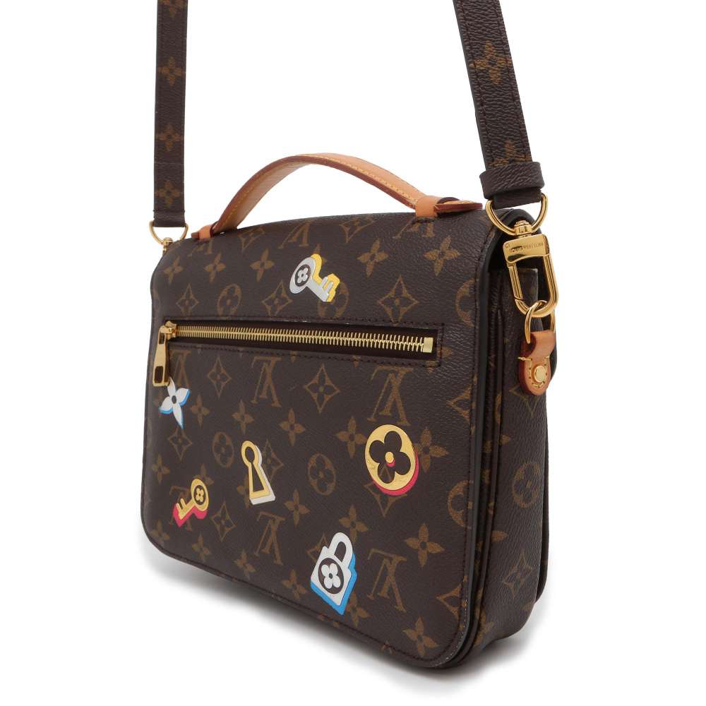LOUIS VUITTON Pochette Metis Brown M44366 Monogram Love Padlock Size MM