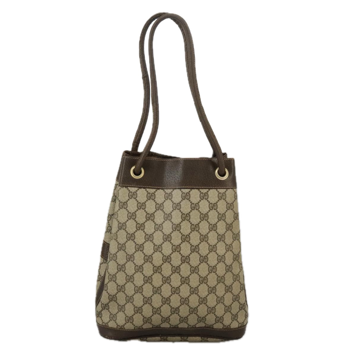 GUCCI GG Supreme Web Sherry Line Hand Bag PVC Beige Green Red 98868