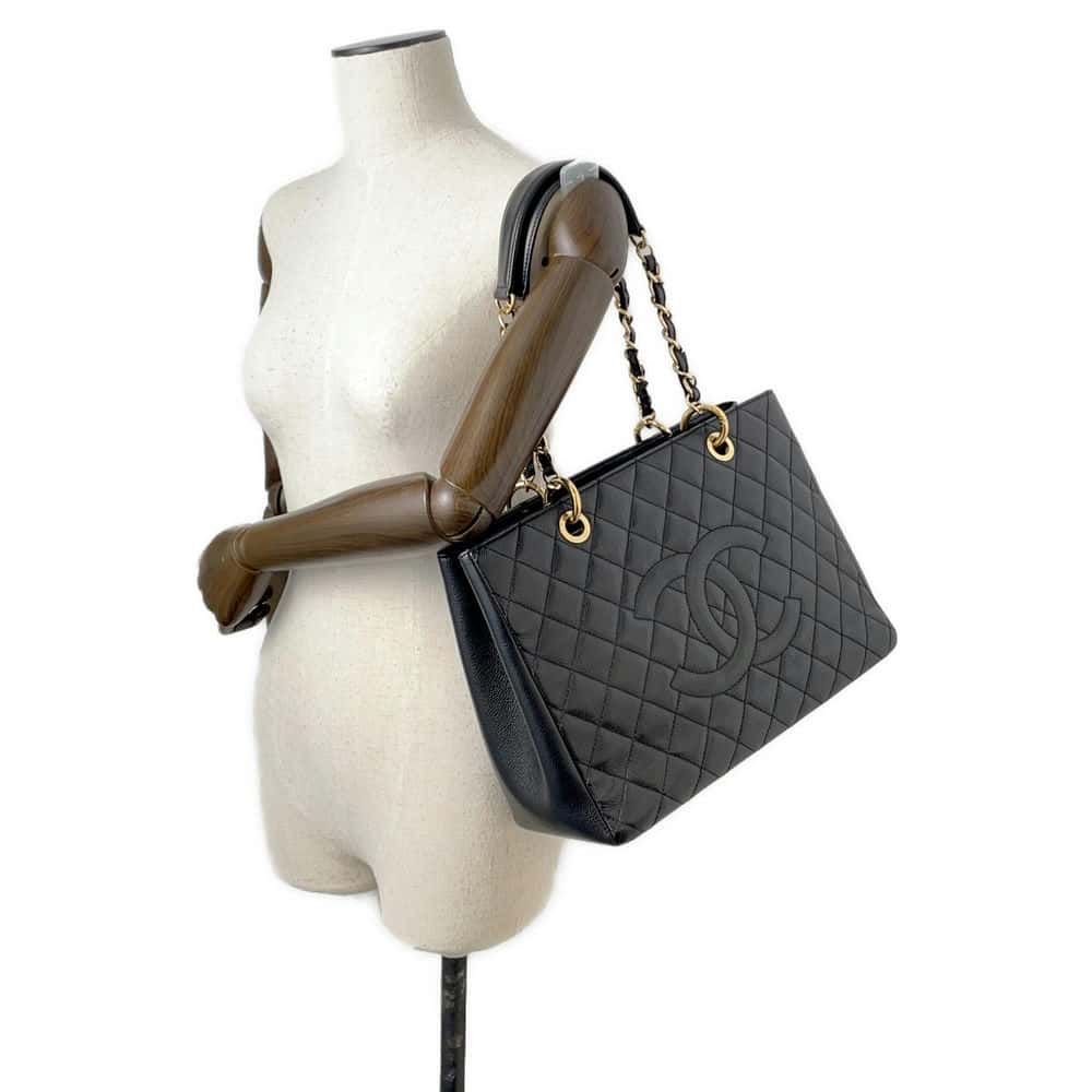 CHANEL GST tote BlackA50995 Caviar Leather
