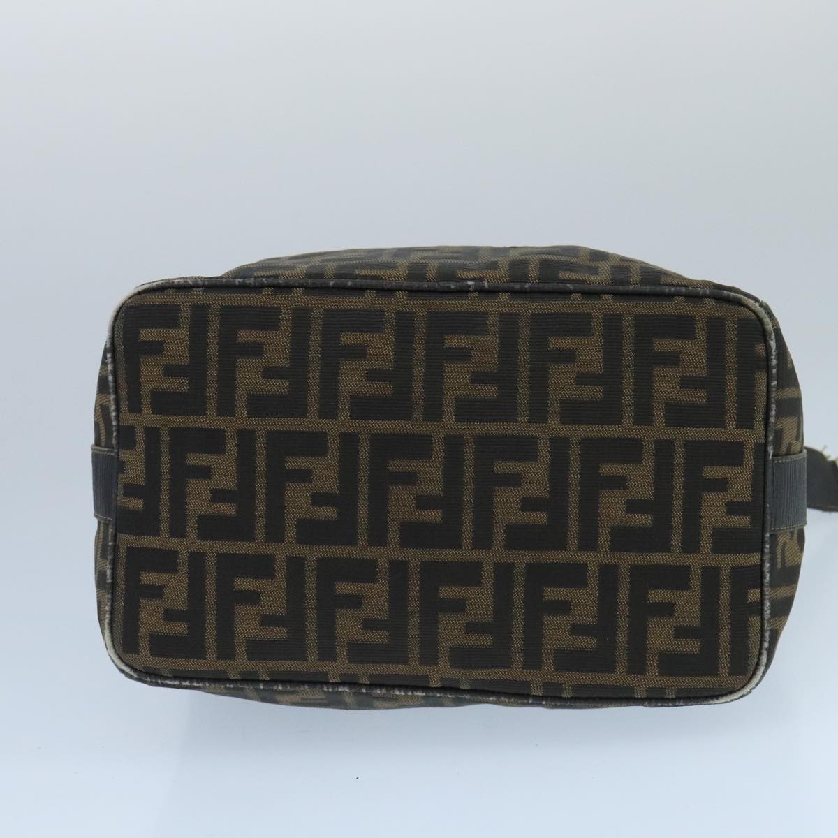 FENDI Zucca Canvas Vanity Pouch Brown Black Gold 98904