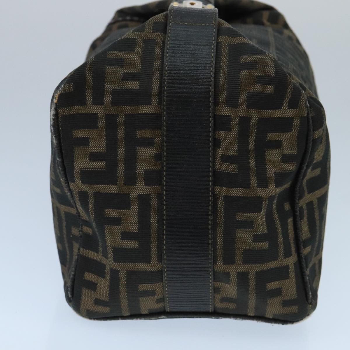 FENDI Zucca Canvas Vanity Pouch Brown Black Gold 98904