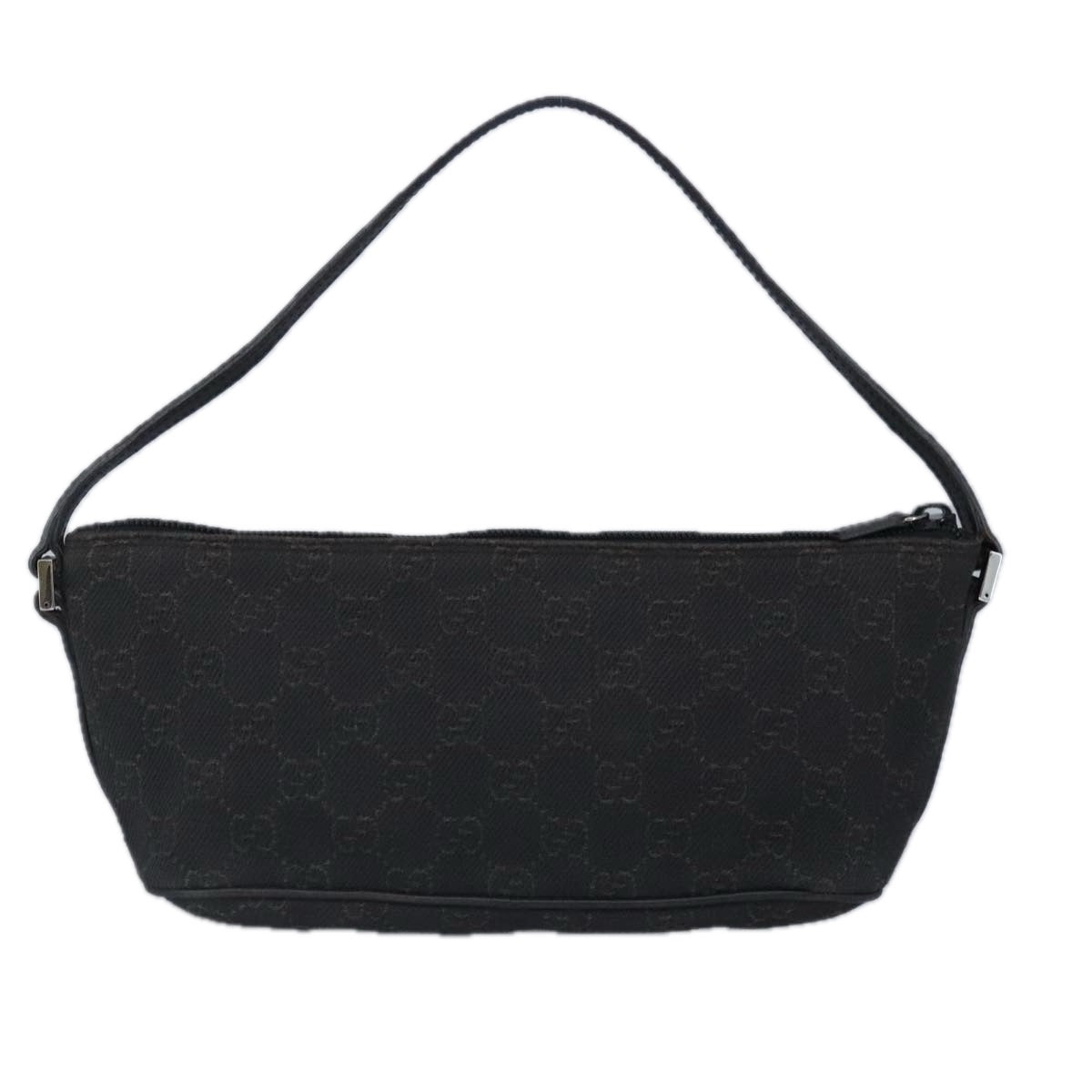 GUCCI GG Canvas Pouch Brown Silver 07198 98923