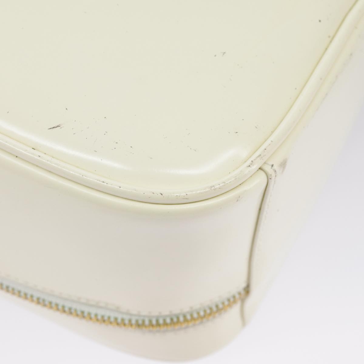 GUCCI Hand Bag Patent leather 2way Cream Gold 98924