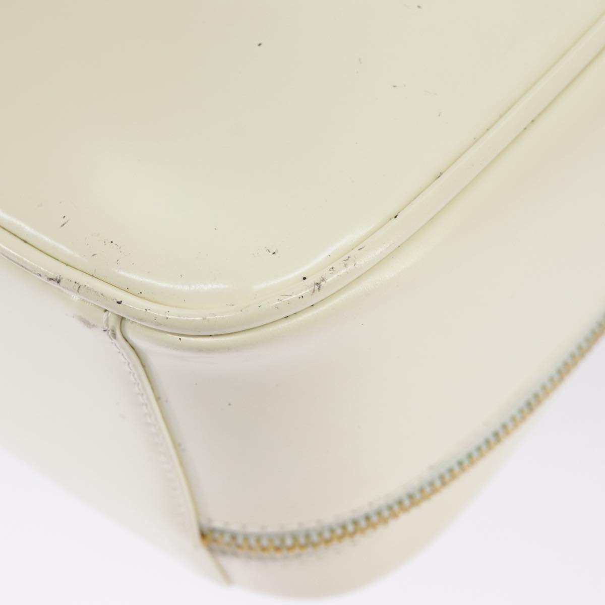 GUCCI Hand Bag Patent leather 2way Cream Gold 98924