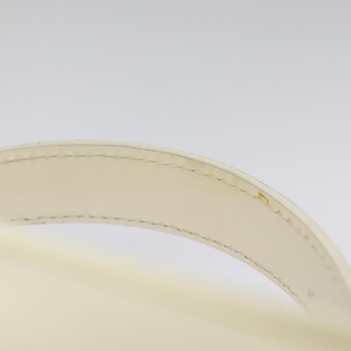 GUCCI Hand Bag Patent leather 2way Cream Gold 98924