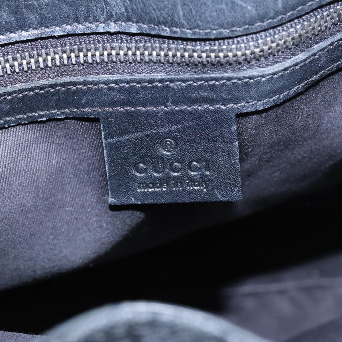 GUCCI GG Canvas Tote Bag Black Silver 107757 98925