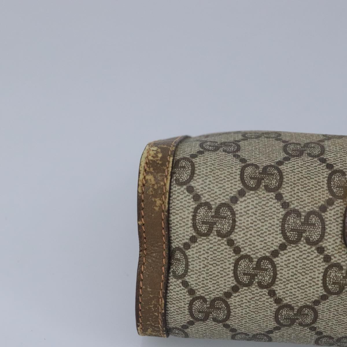 GUCCI GG Supreme Web Sherry Line Clutch Bag PVC Beige Red 98953