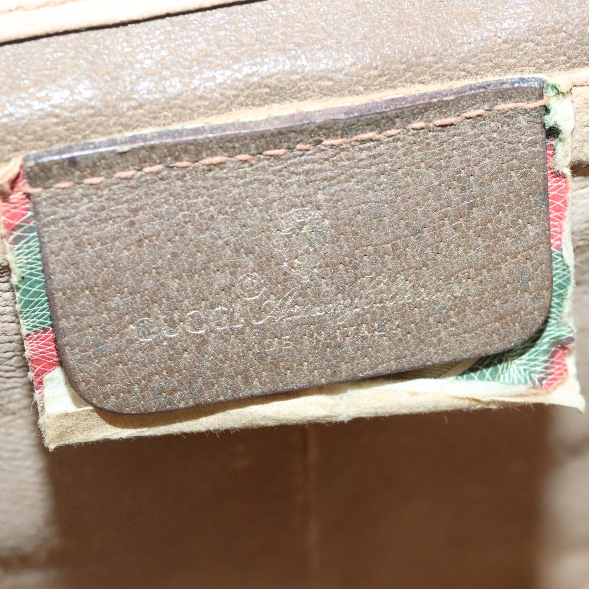 GUCCI GG Supreme Web Sherry Line Shoulder Bag PVC Beige Red 98956