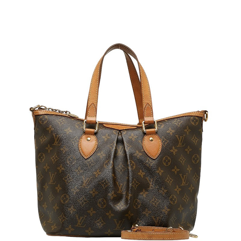 Louis Vuitton Monogram Palermo PM Handbag 2WAY M40145 Brown PVC Leather  Louis Vuitton
