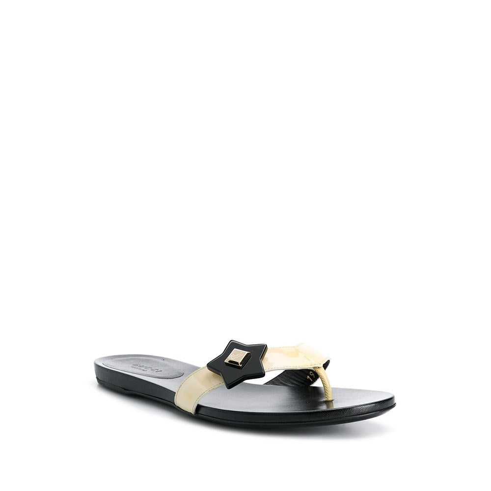 GLM-- Black and Beige Flip-Flops - '00s