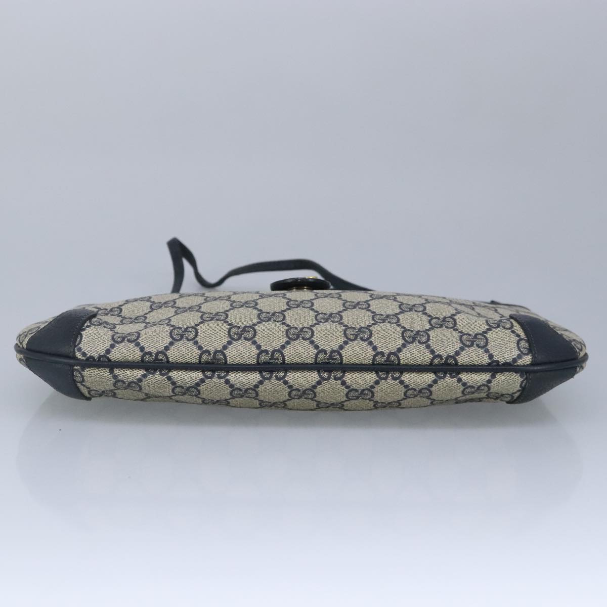 GUCCI GG Supreme Sherry Line Shoulder Bag PVC Navy Gold 99028