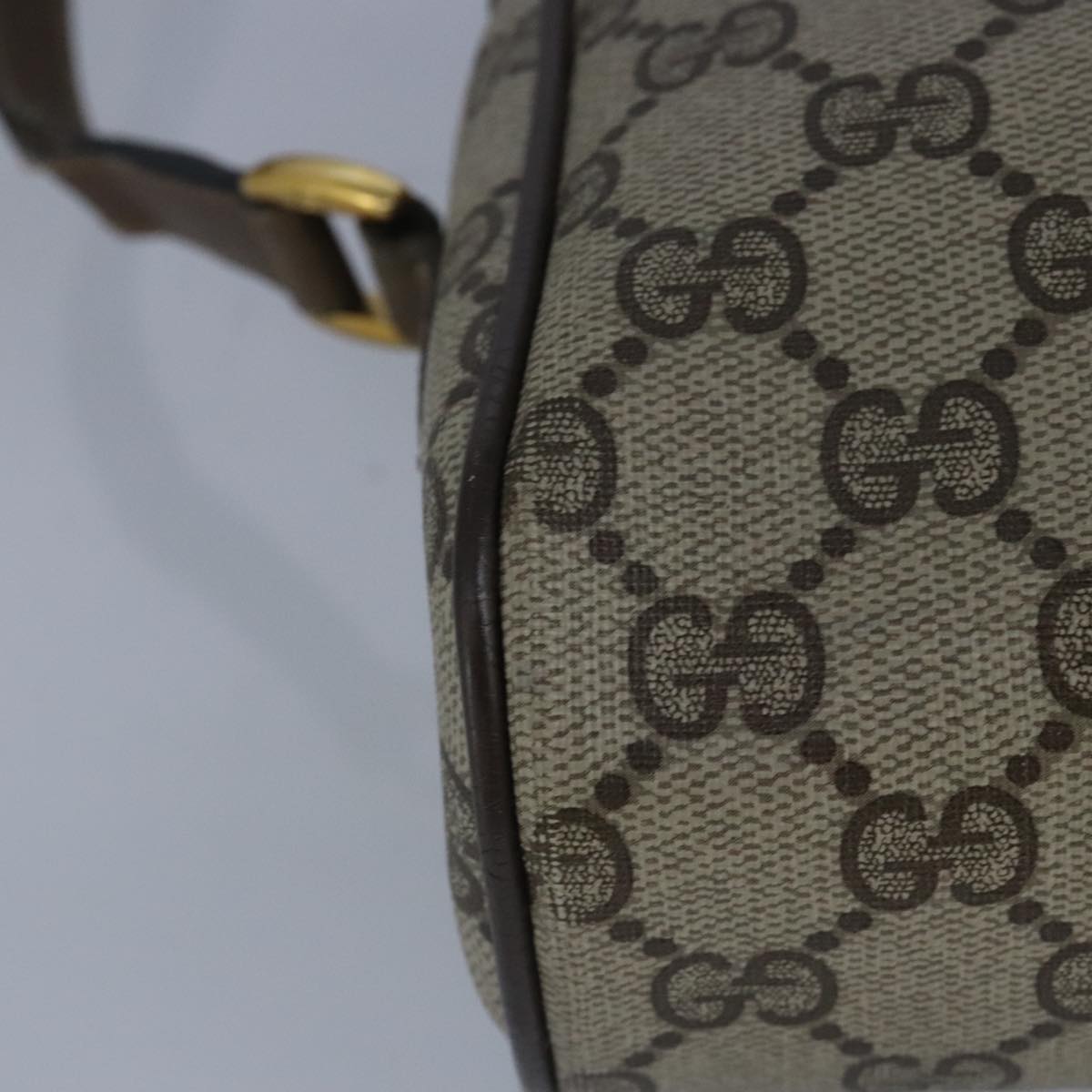 GUCCI GG Supreme Web Sherry Line Shoulder Bag PVC Beige Red 99032