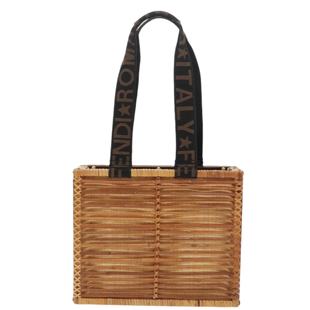 FENDI Basket bag Hand Bag Beige Black 99041