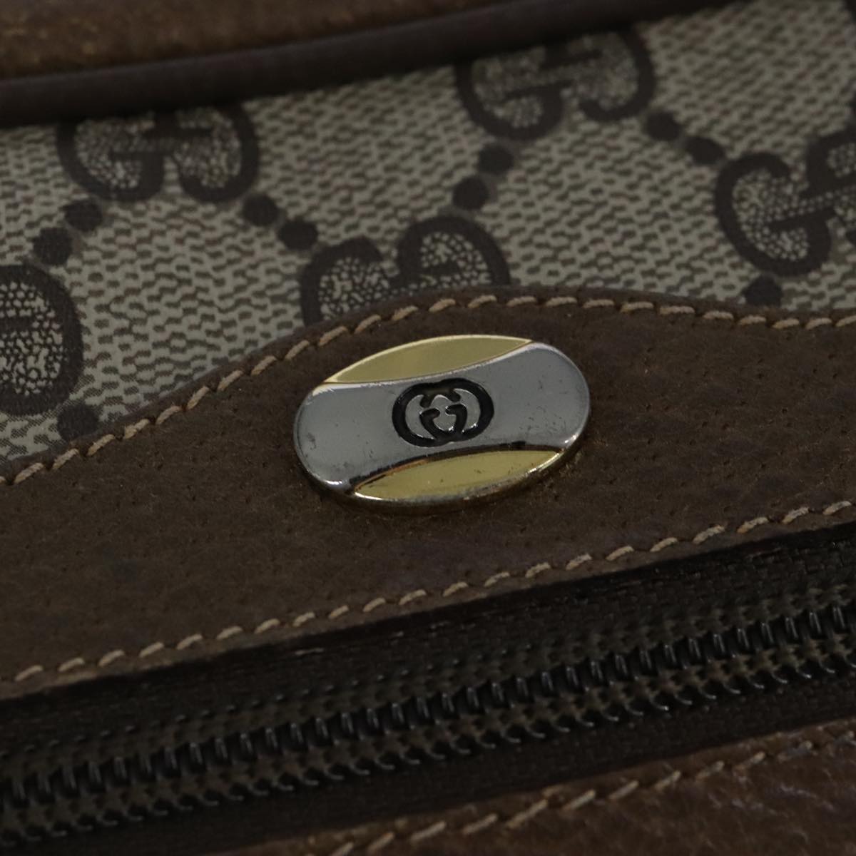 GUCCI GG Supreme Web Sherry Line Shoulder Bag PVC Beige Red 99137
