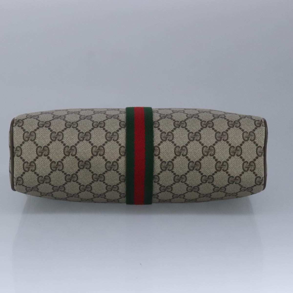 GUCCI GG Supreme Web Sherry Line Shoulder Bag PVC Beige Red 99138