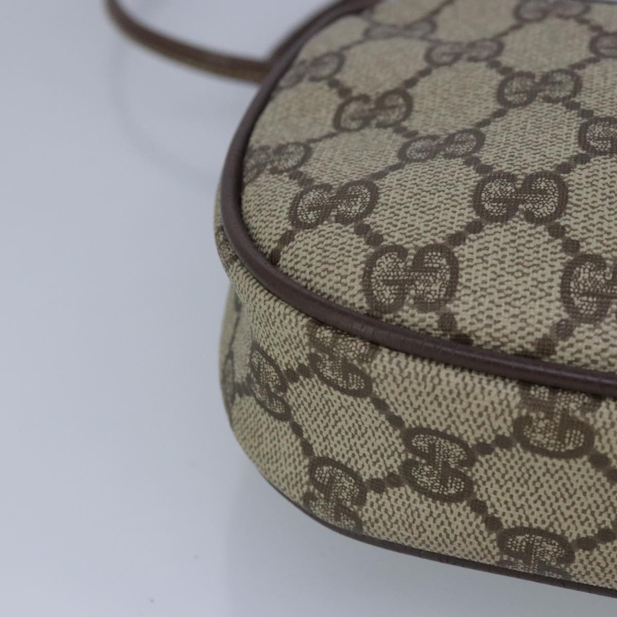 GUCCI GG Supreme Web Sherry Line Shoulder Bag PVC Beige Red 99139