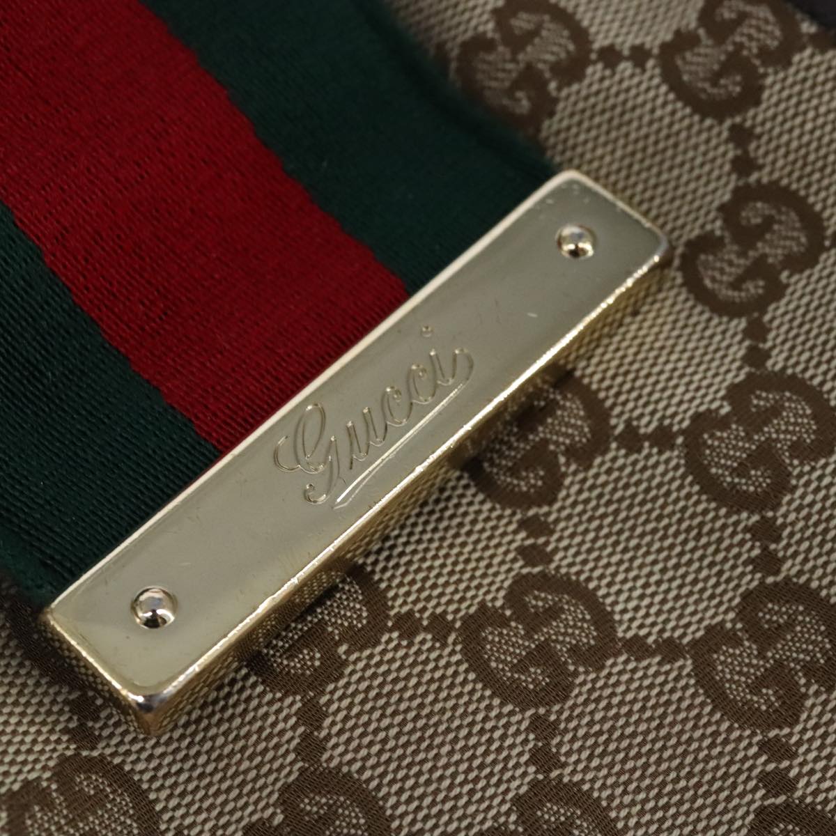 GUCCI GG Canvas Hand Bag Web Sherry Line Beige Gold 211935 99143