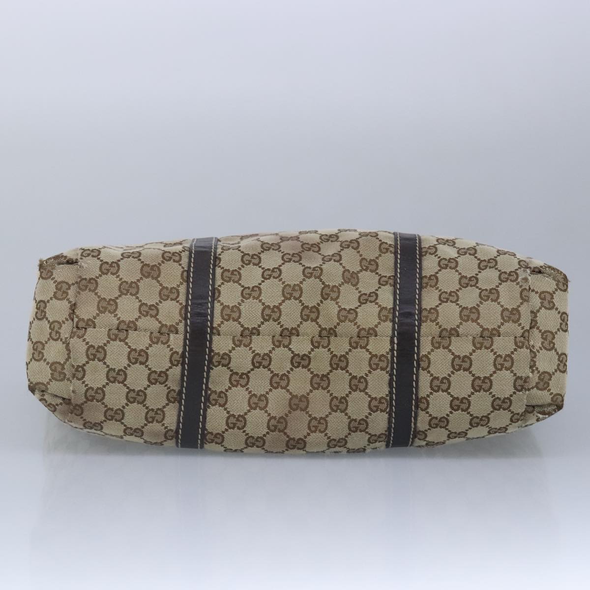 GUCCI GG Canvas Hand Bag Web Sherry Line Beige Gold 211935 99143