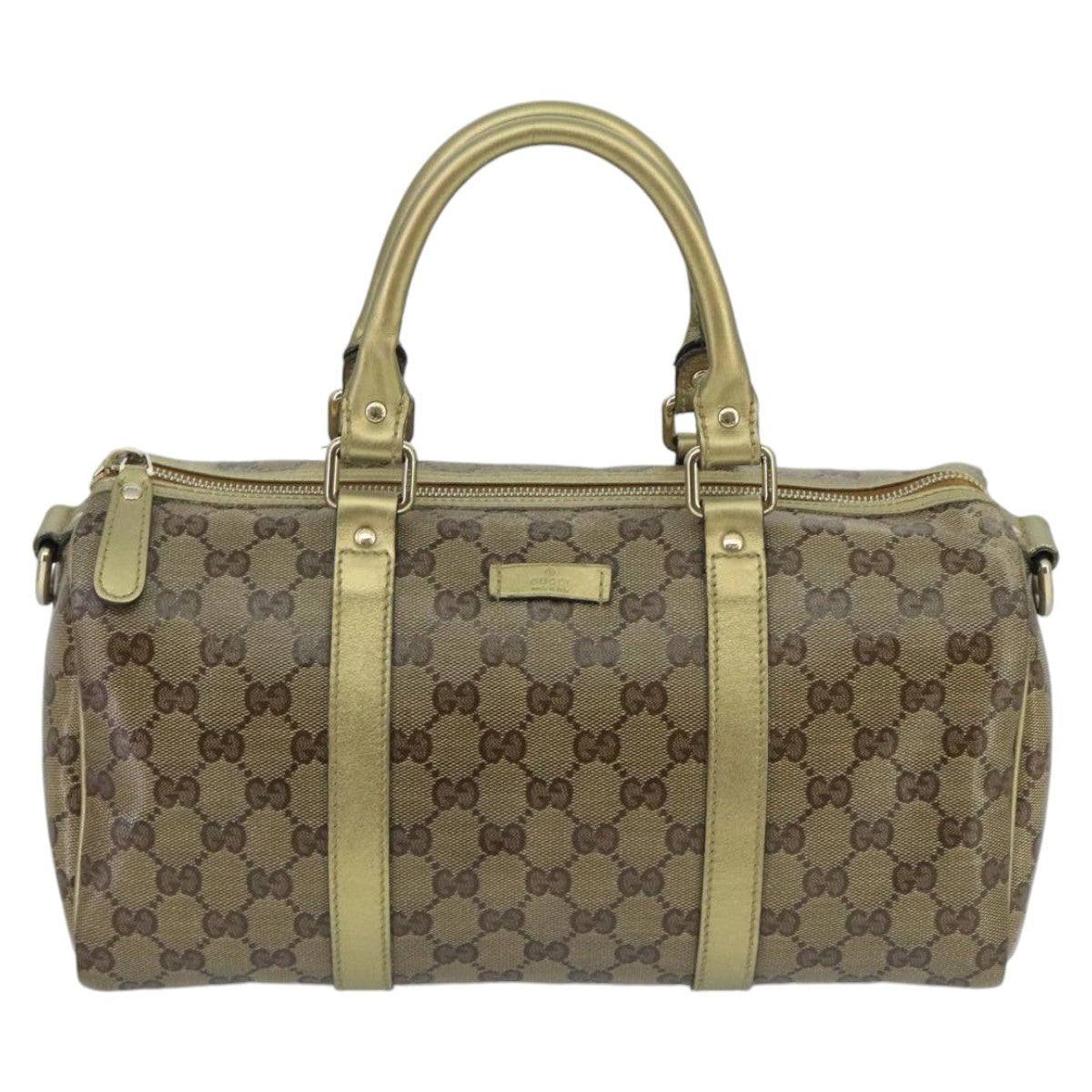 GUCCI GG Crystal Hand Bag 2way Beige Gold 203696 99145