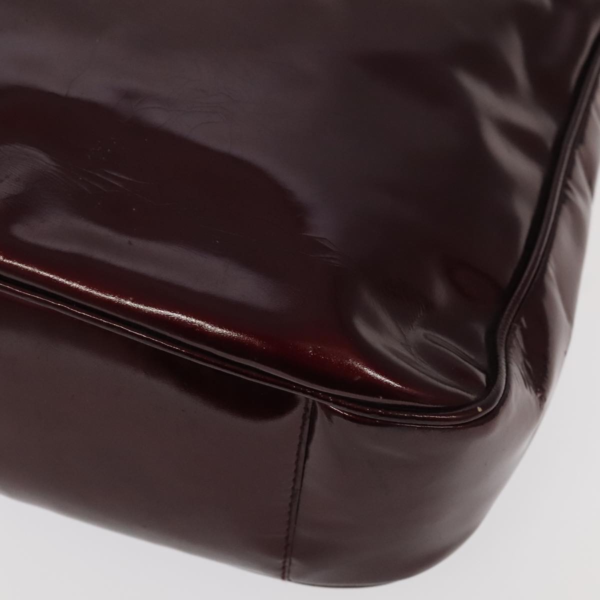 GUCCI Bamboo Hand Bag Patent leather 2way Red 99166