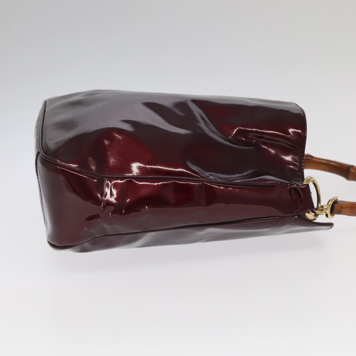 GUCCI Bamboo Hand Bag Patent leather 2way Red 99166