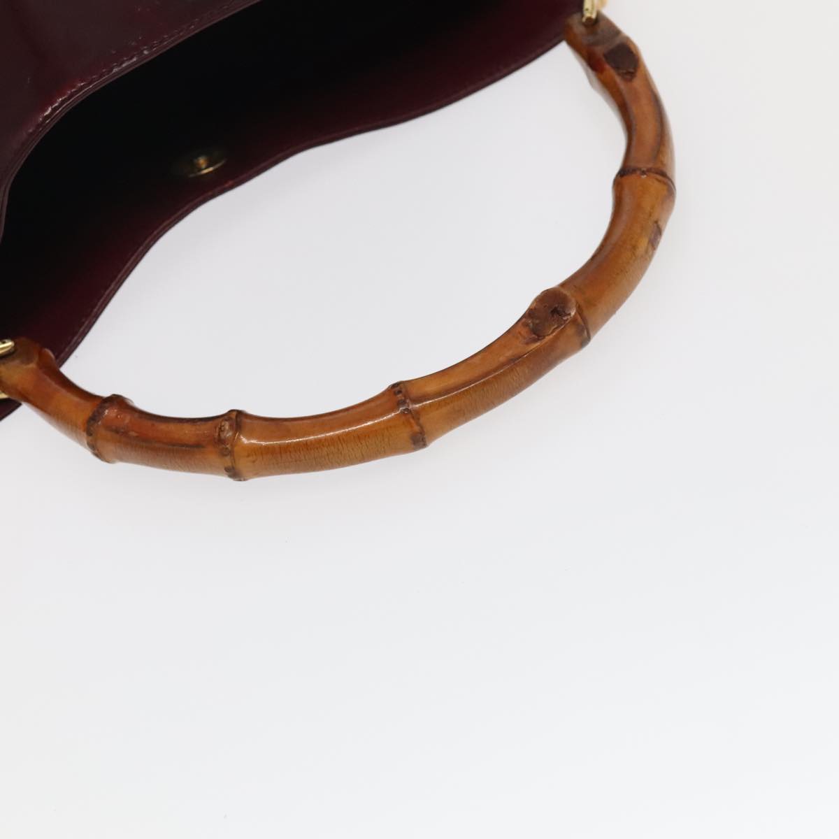 GUCCI Bamboo Hand Bag Patent leather 2way Red 99166